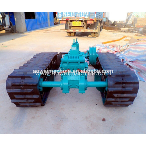 Rubber undercarriage chassis for boat with HST hydrostatic system tractor loader wet land
